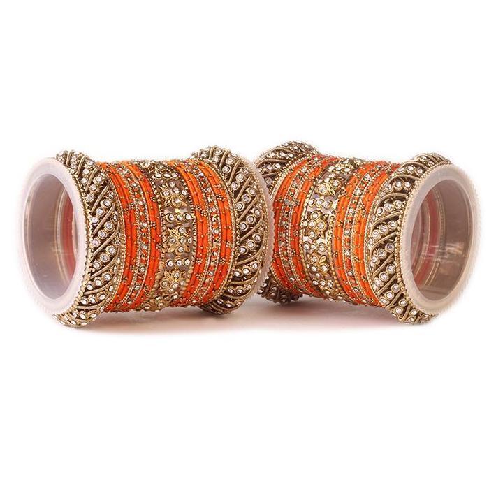 Set of 2 Traditional Colored Silk Thread Bangle Set - Image 12