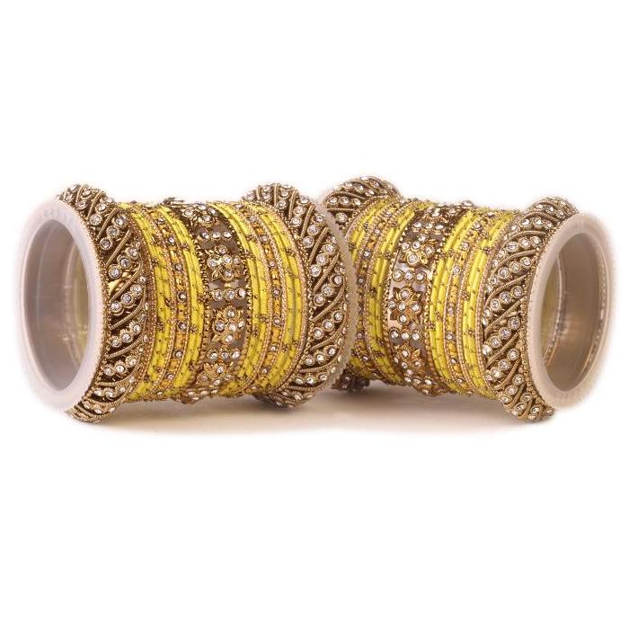 Set of 2 Traditional Colored Silk Thread Bangle Set - Image 16