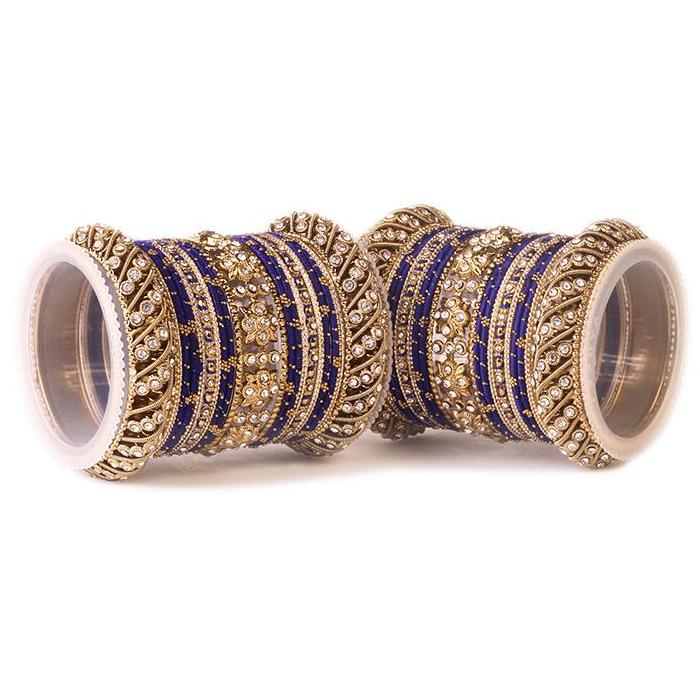Set of 2 Traditional Colored Silk Thread Bangle Set - Image 8
