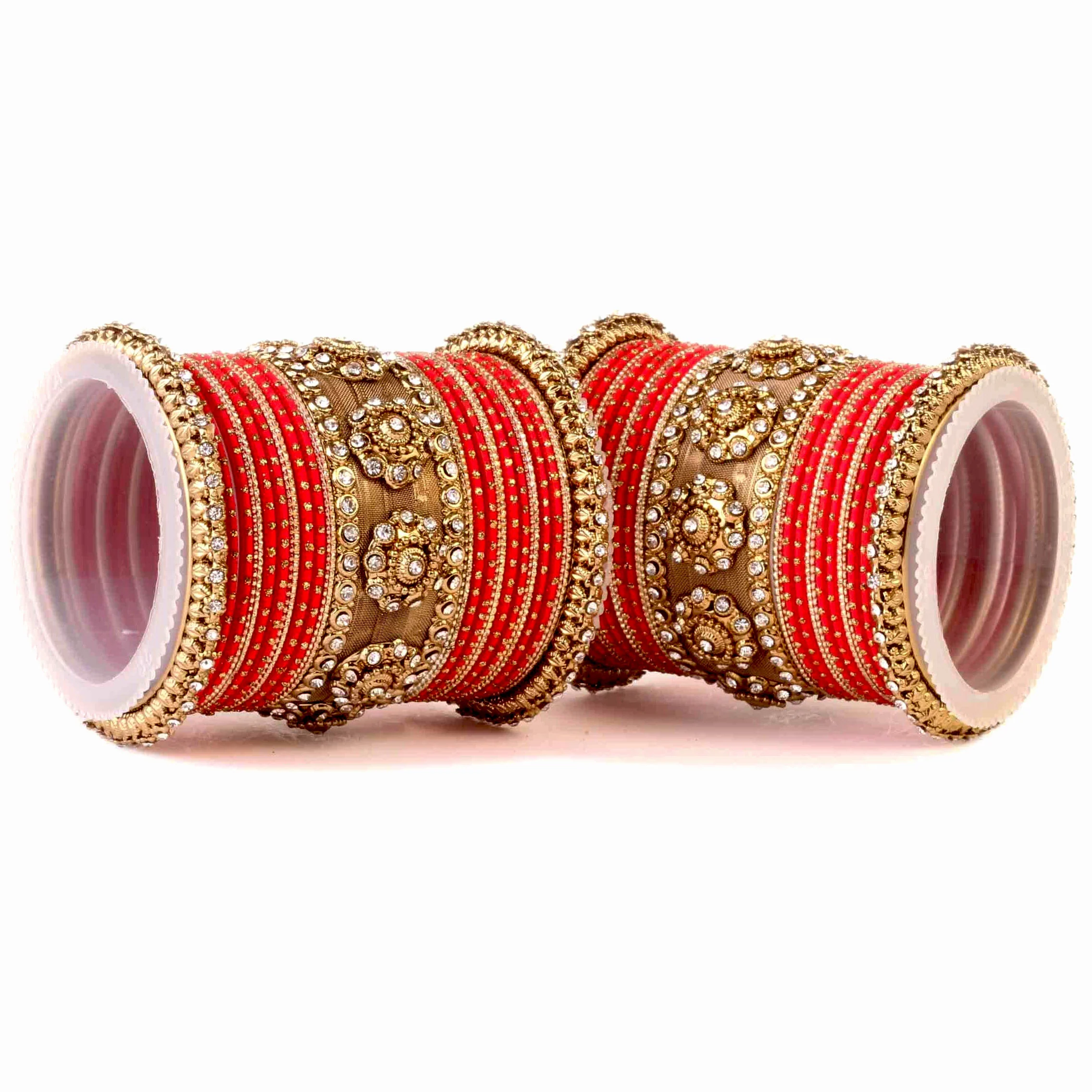 Set of 2 Traditional Jaali Work Multi-Colored Bangle Set - Image 9