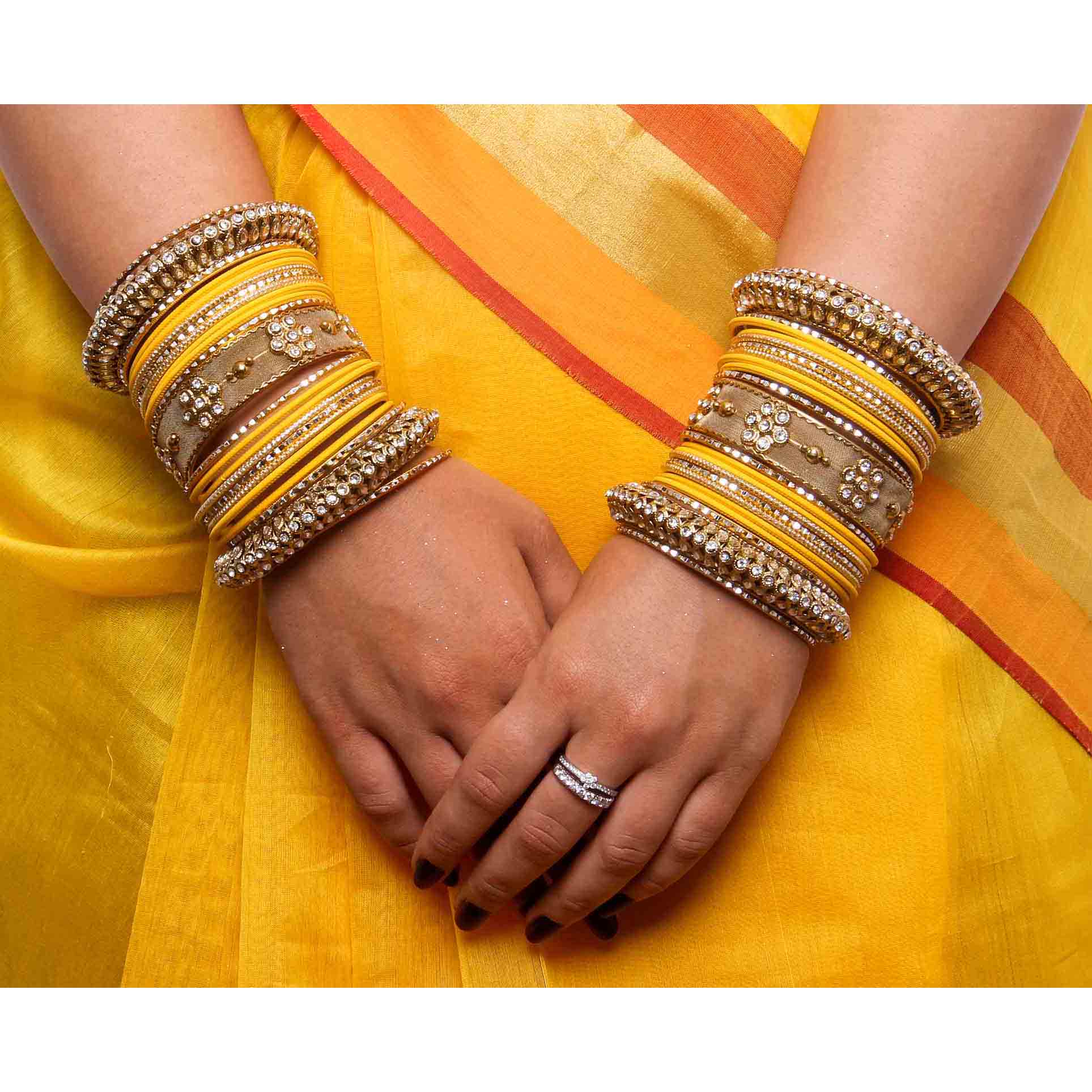 Set of 2 Traditional Matte Finish Kundan Bangle Set - Image 13