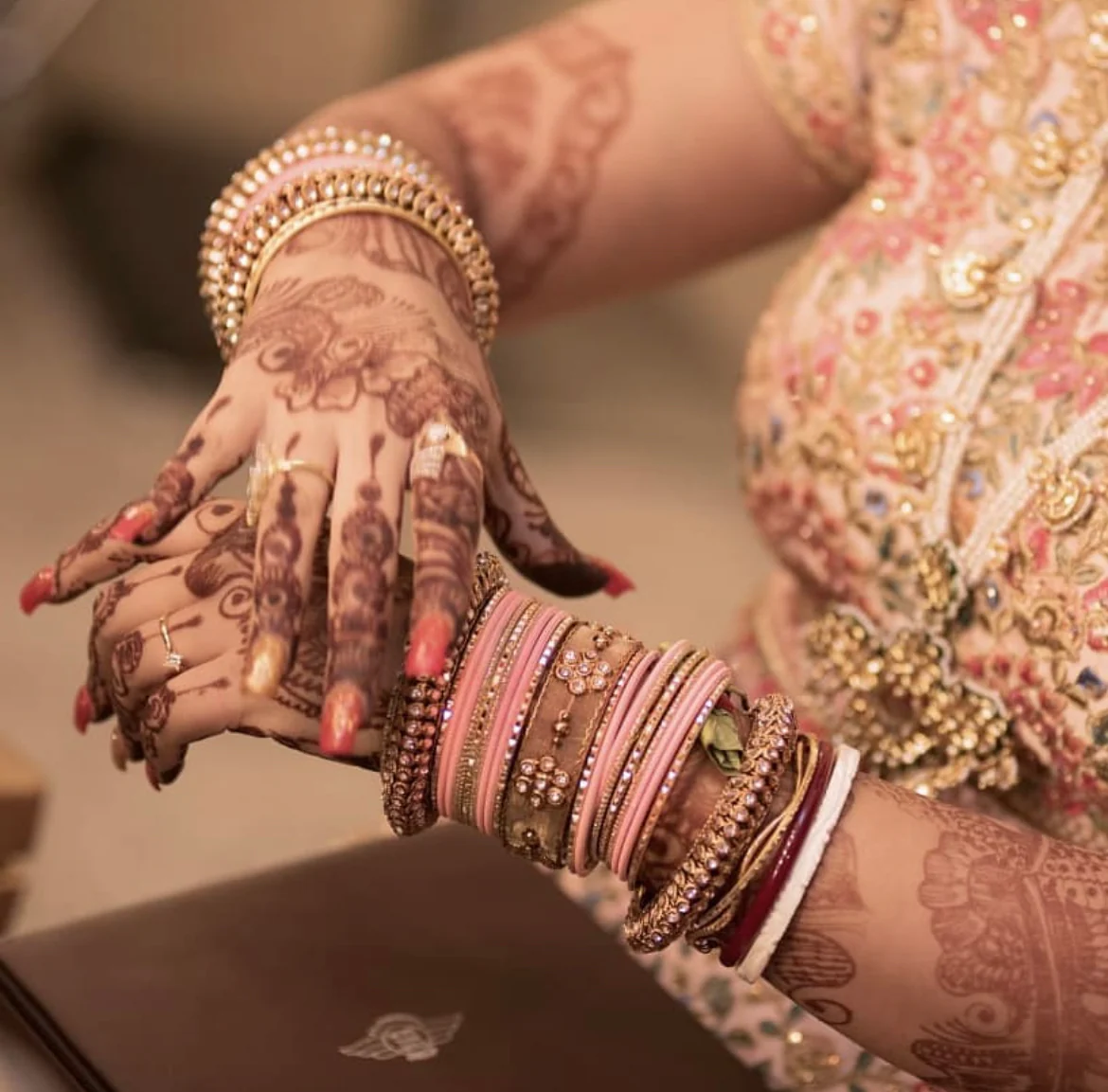 Set of 2 Traditional Matte Finish Kundan Bangle Set - Image 17