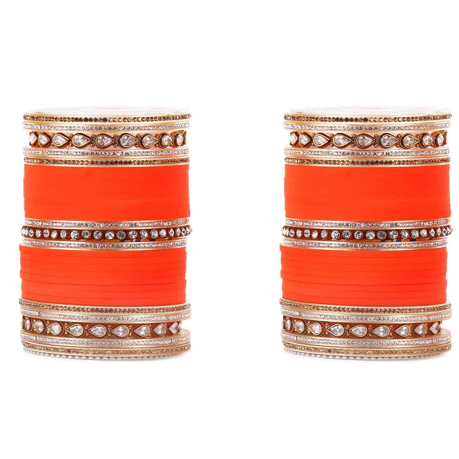 Traditional Marriage Chura With Fine Stone And Kundan Work - Image 3