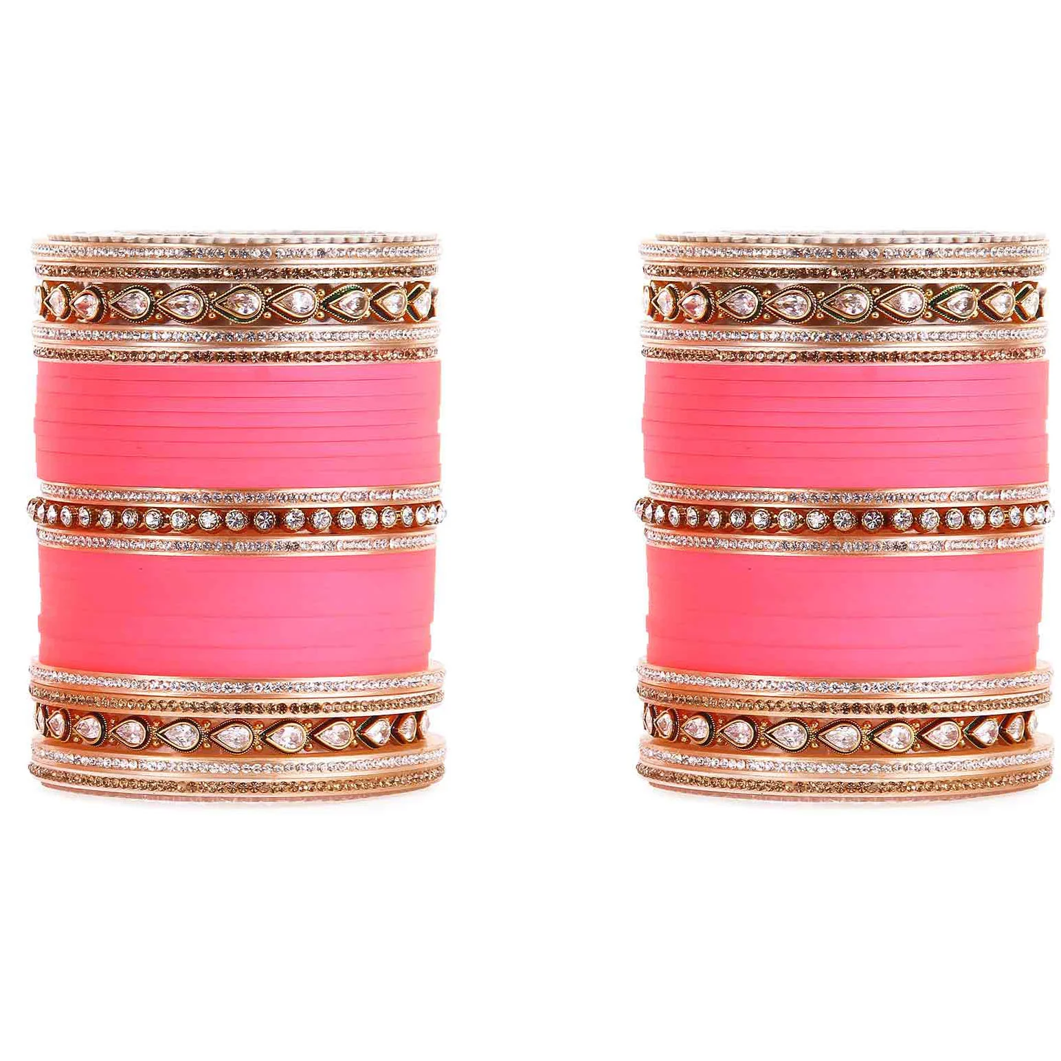 Traditional Marriage Chura With Fine Stone And Kundan Work - Image 8