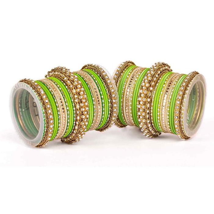 Set of 2 Traditional Colored Bangle Set - Image 3
