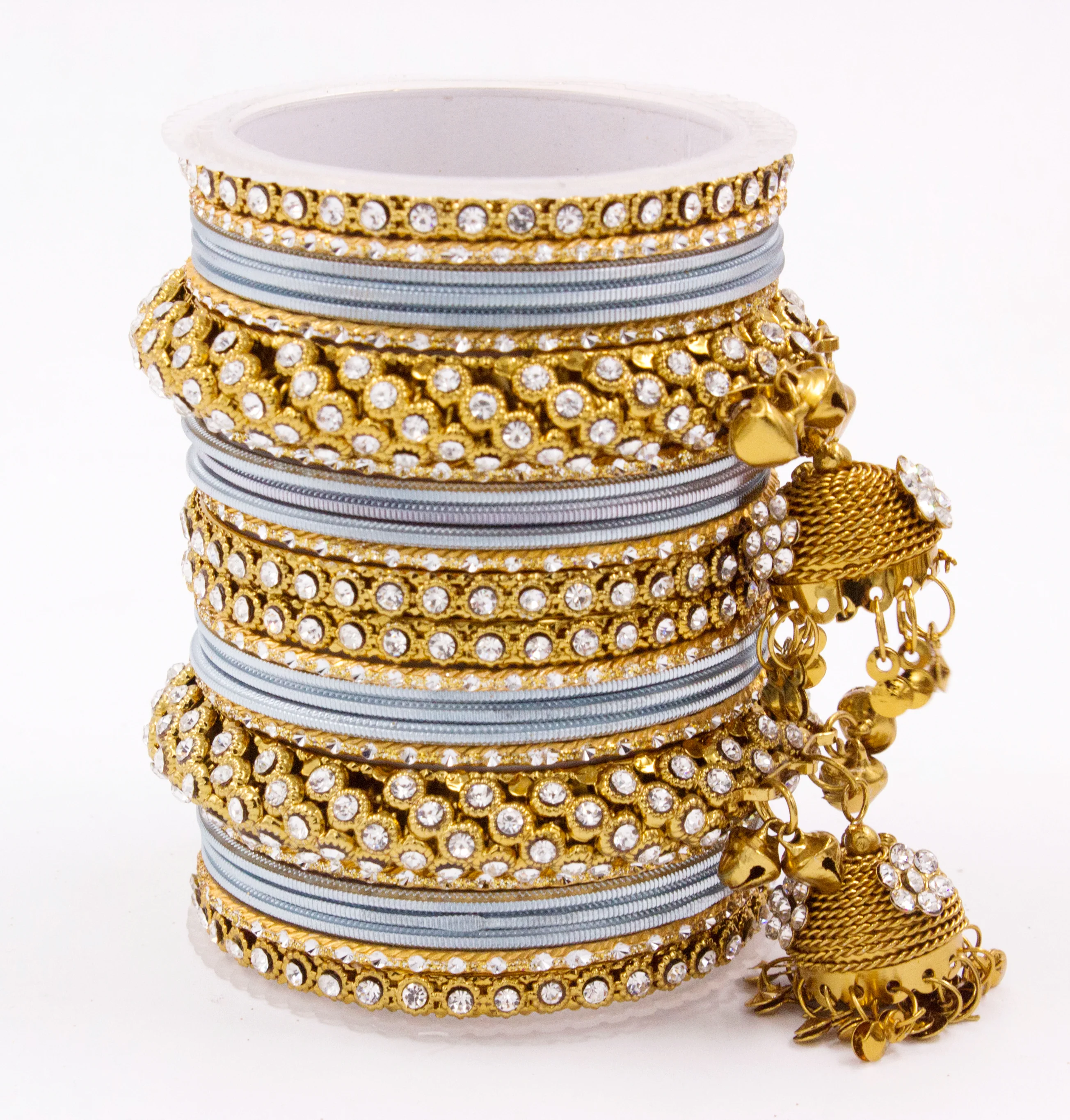 Traditional Shining Jhumki Bangle Set For Two Hands - Image 16