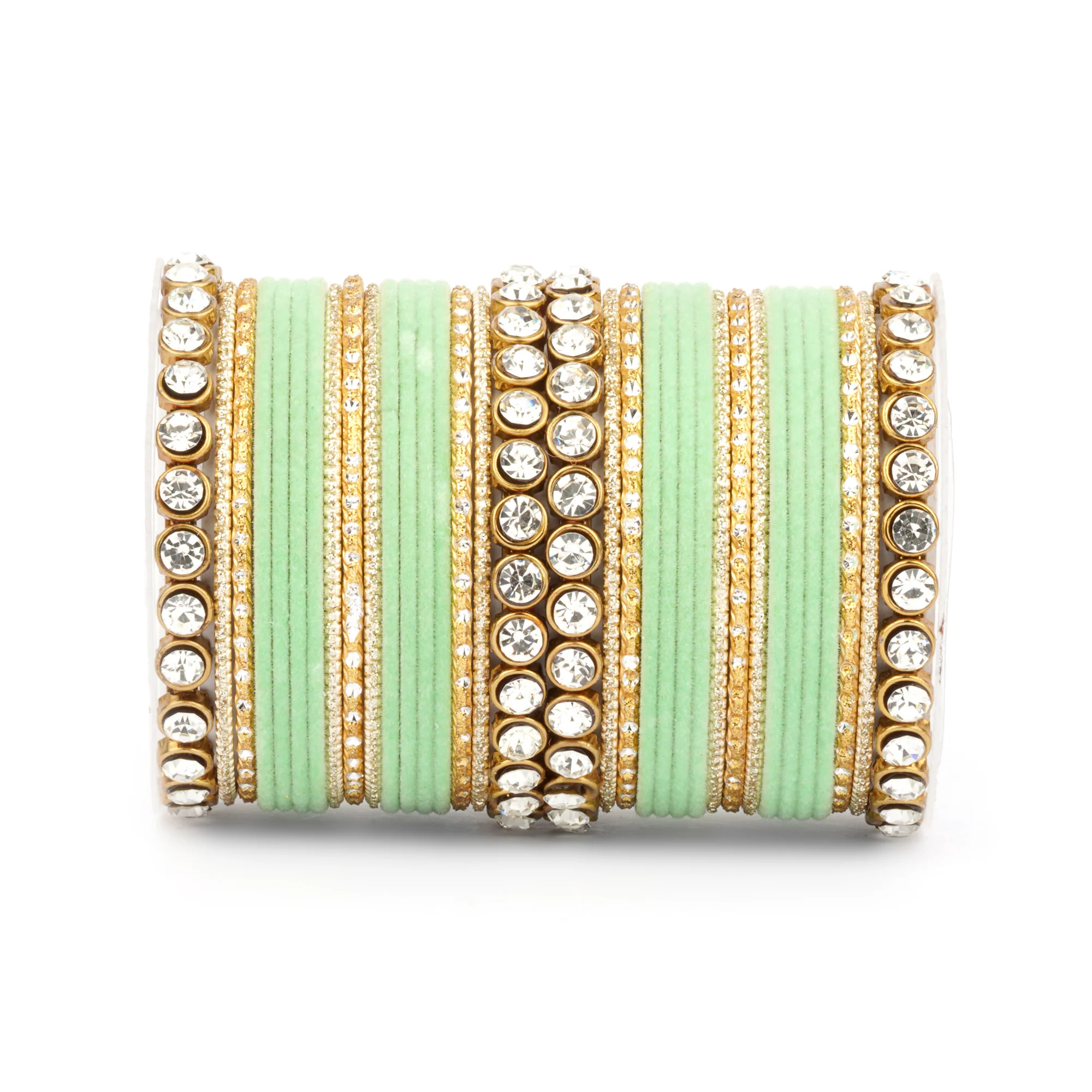 Traditional Velvet Bangle Set by Leshya with Stone Kadas for Women  (Plus Size) - Image 14