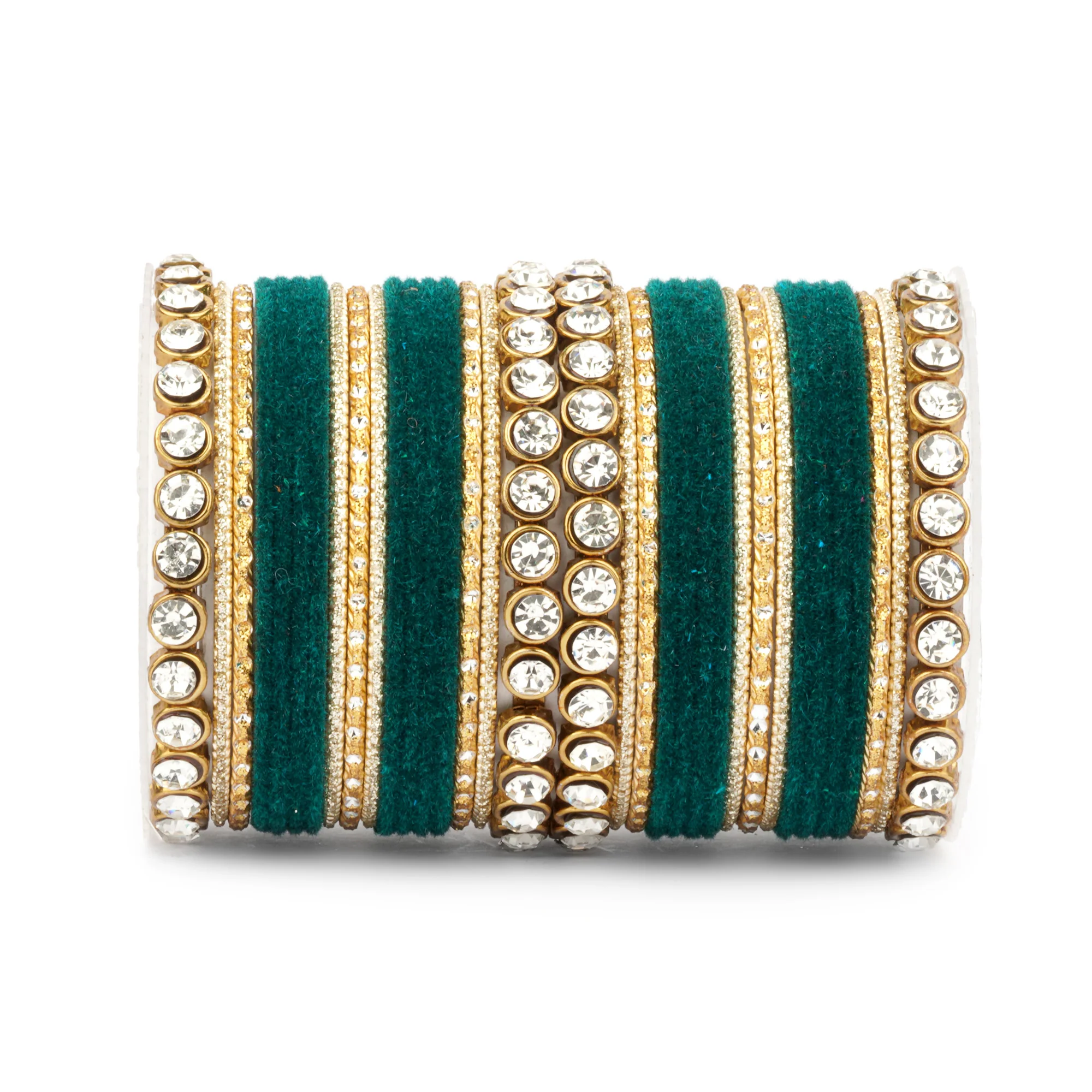 Traditional Velvet Bangle Set by Leshya with Stone Kadas for Women  (Plus Size) - Image 18