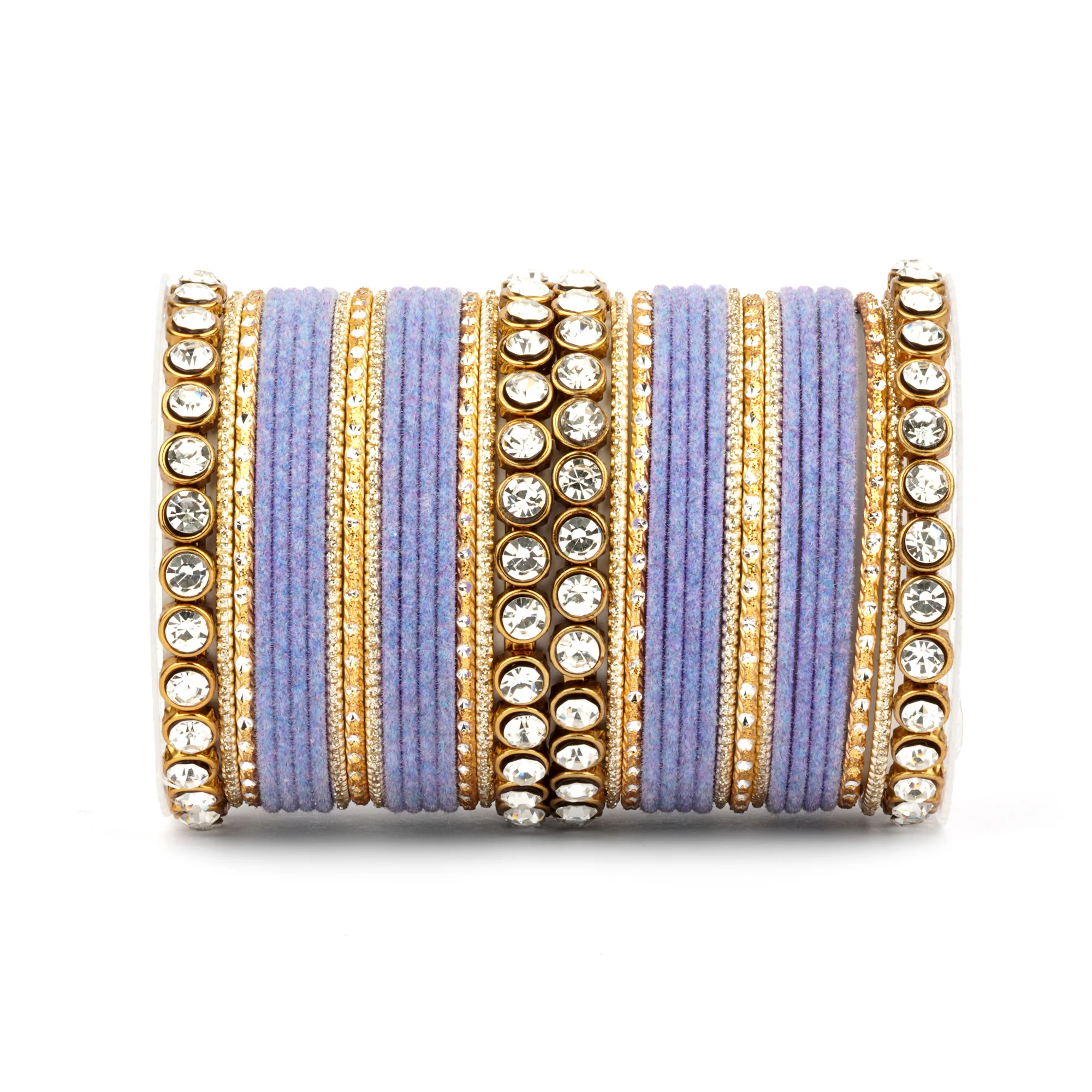 Traditional Velvet Bangle Set by Leshya with Stone Kadas for Women  (Plus Size) - Image 20