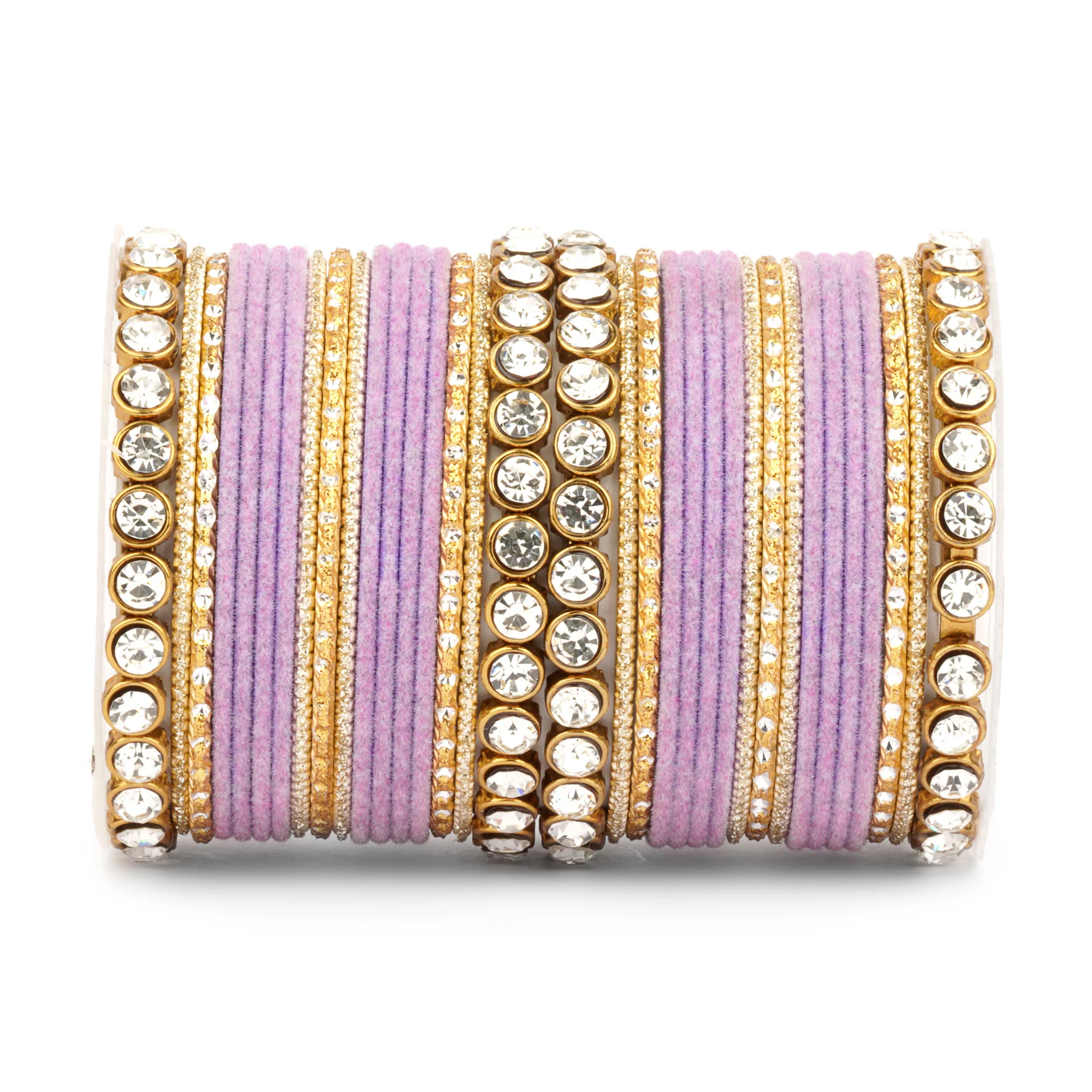 Traditional Velvet Bangle Set by Leshya with Stone Kadas for Women  (Plus Size) - Image 22