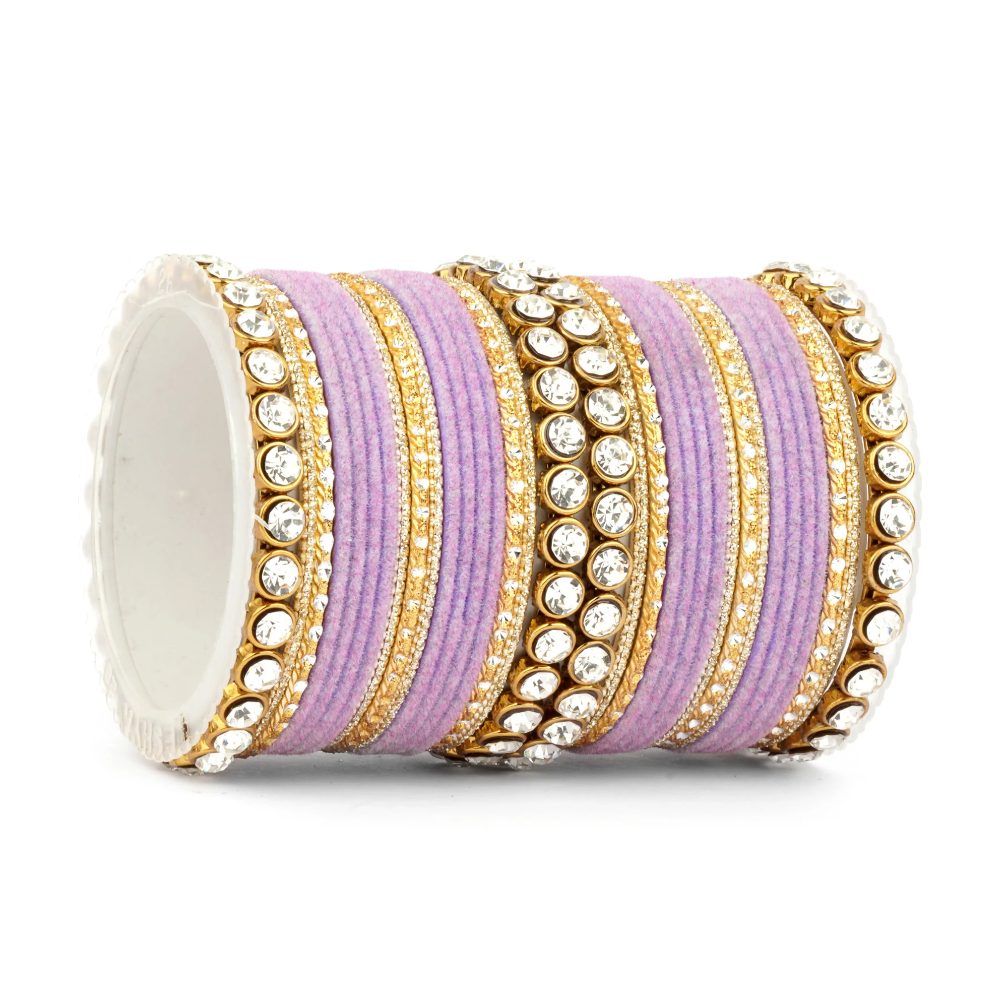 Traditional Velvet Bangle Set by Leshya with Stone Kadas for Women  (Plus Size) - Image 23
