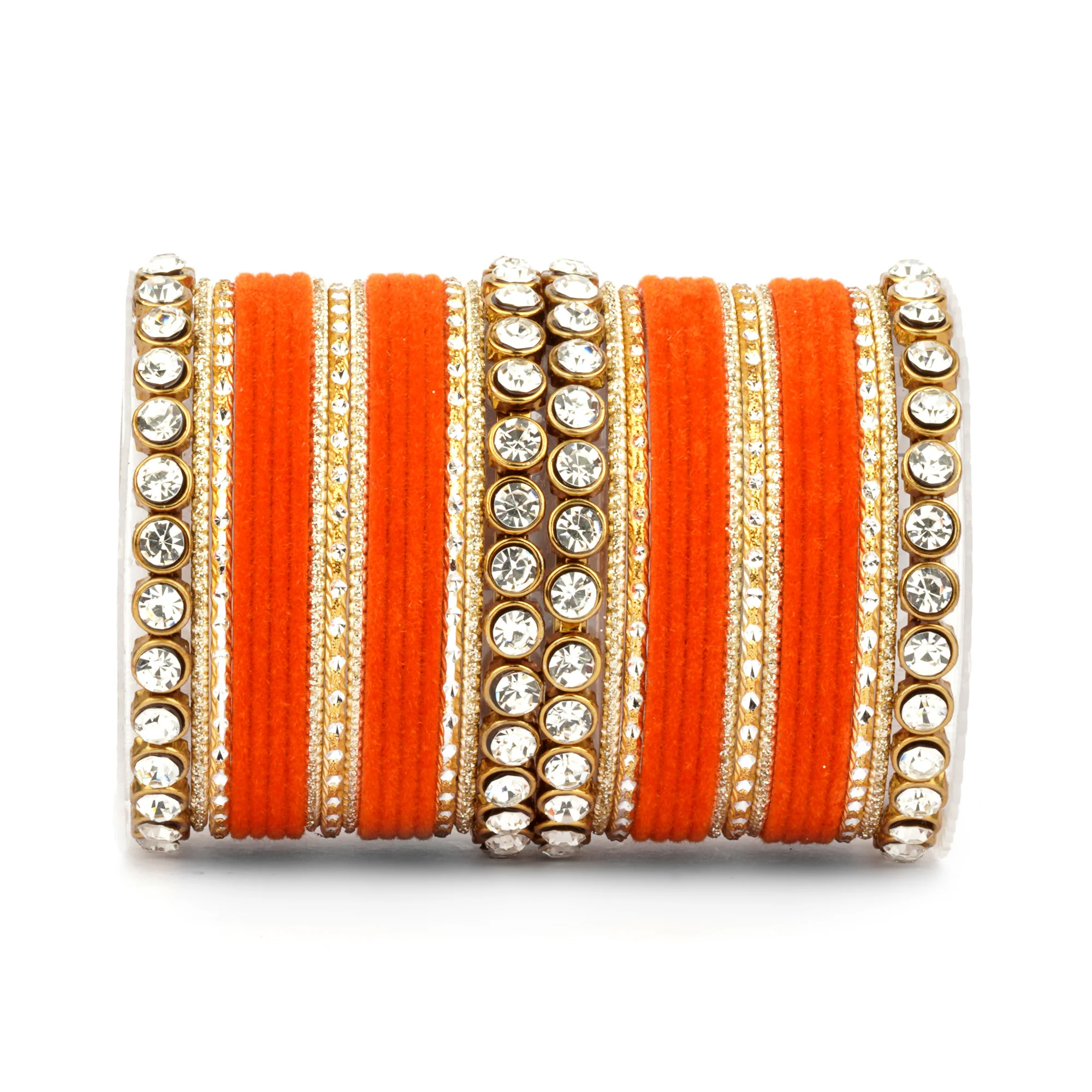 Traditional Velvet Bangle Set by Leshya with Stone Kadas for Women  (Plus Size) - Image 26