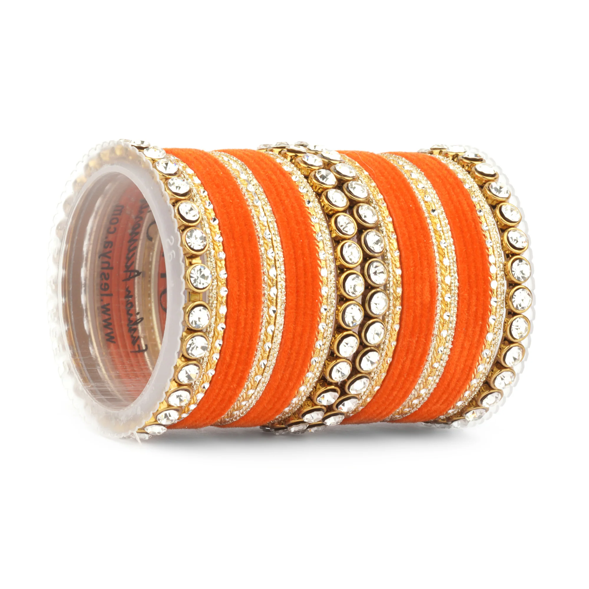 Traditional Velvet Bangle Set by Leshya with Stone Kadas for Women  (Plus Size) - Image 27