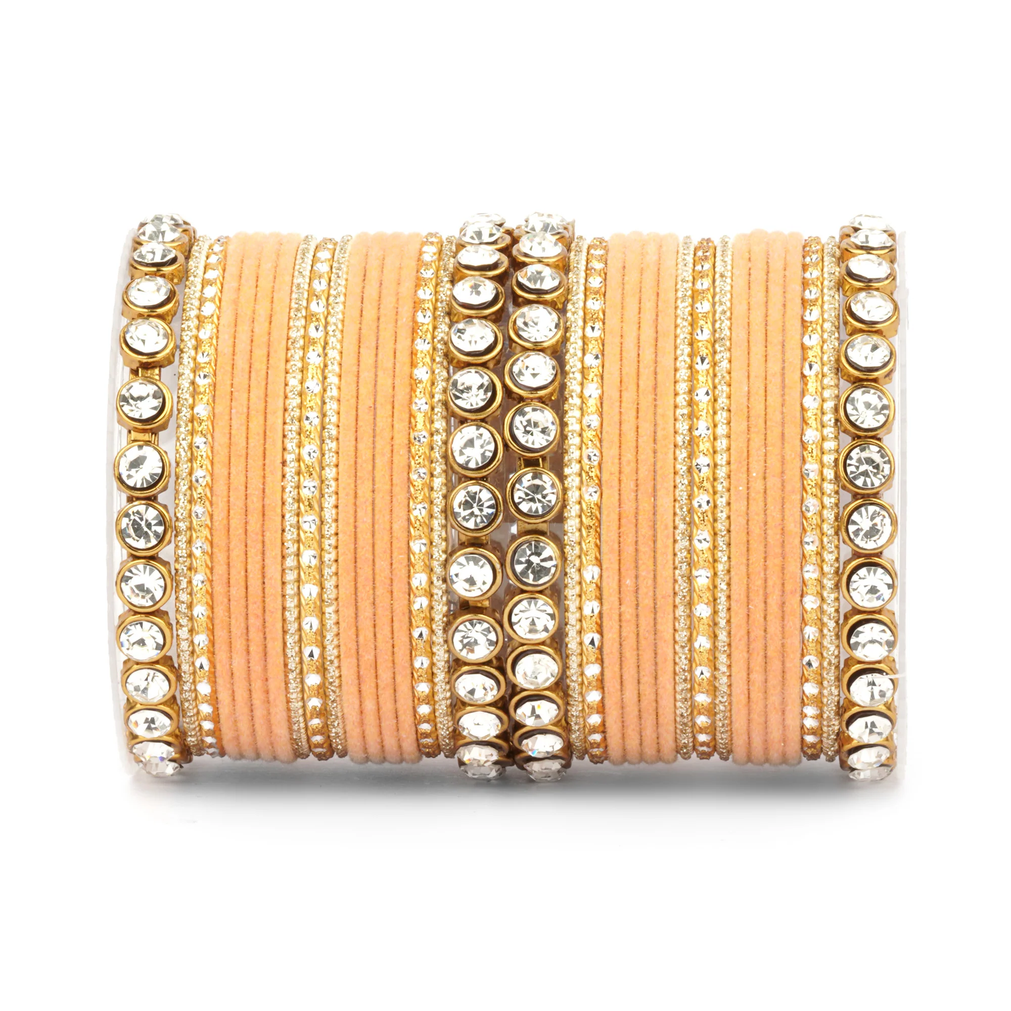 Traditional Velvet Bangle Set by Leshya with Stone Kadas for Women  (Plus Size) - Image 28