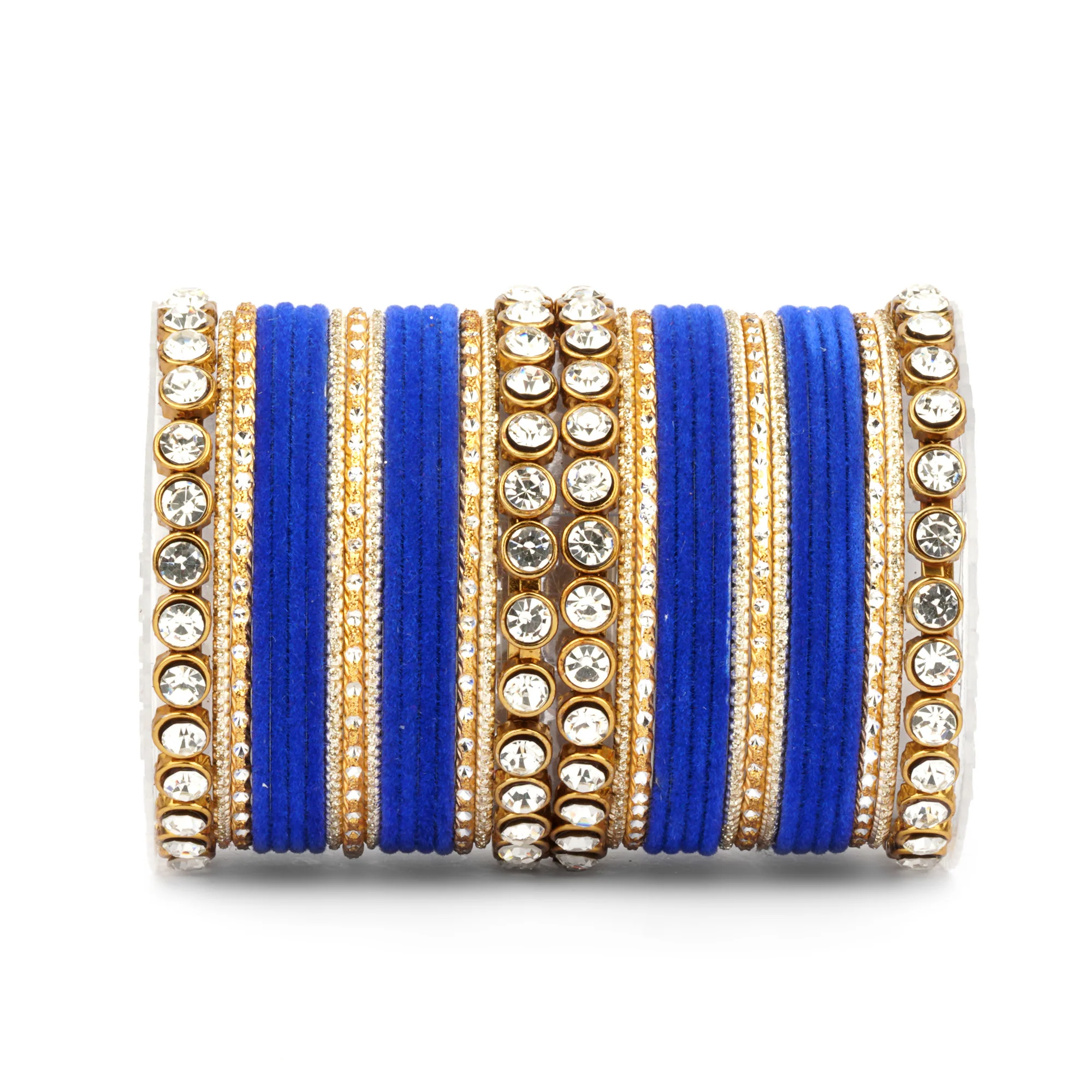 Traditional Velvet Bangle Set by Leshya with Stone Kadas for Women  (Plus Size) - Image 32
