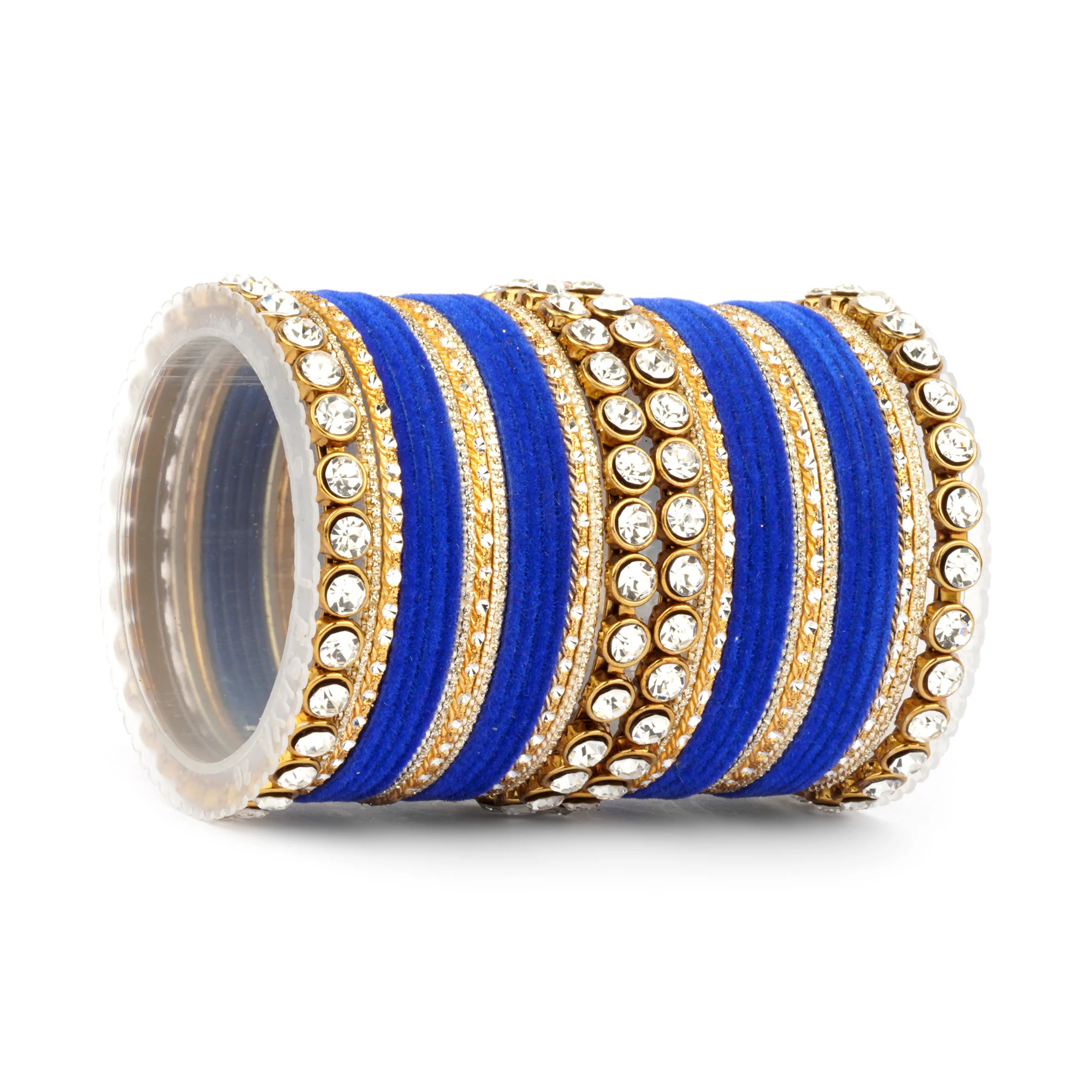 Traditional Velvet Bangle Set by Leshya with Stone Kadas for Women  (Plus Size) - Image 33
