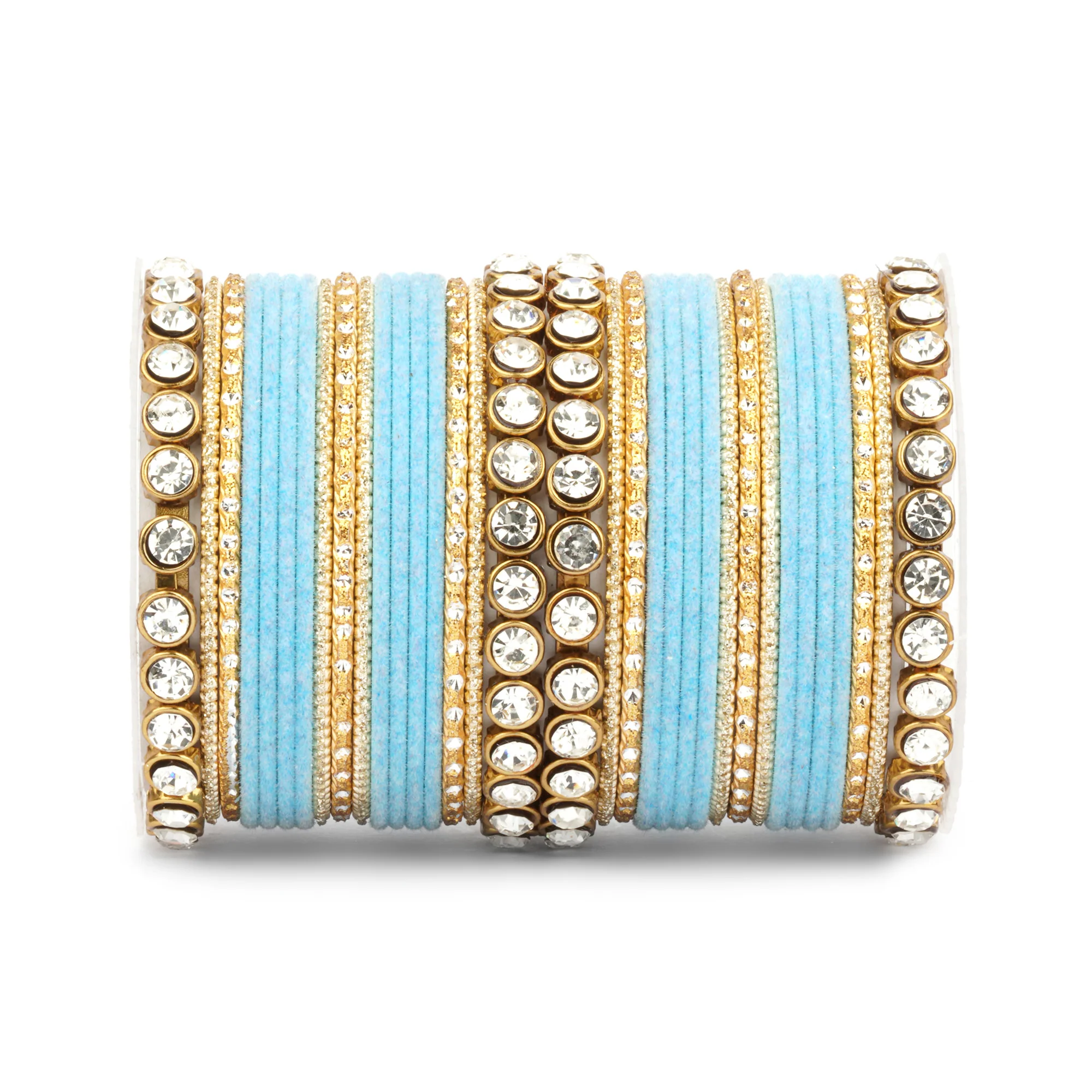 Traditional Velvet Bangle Set by Leshya with Stone Kadas for Women  (Plus Size) - Image 34