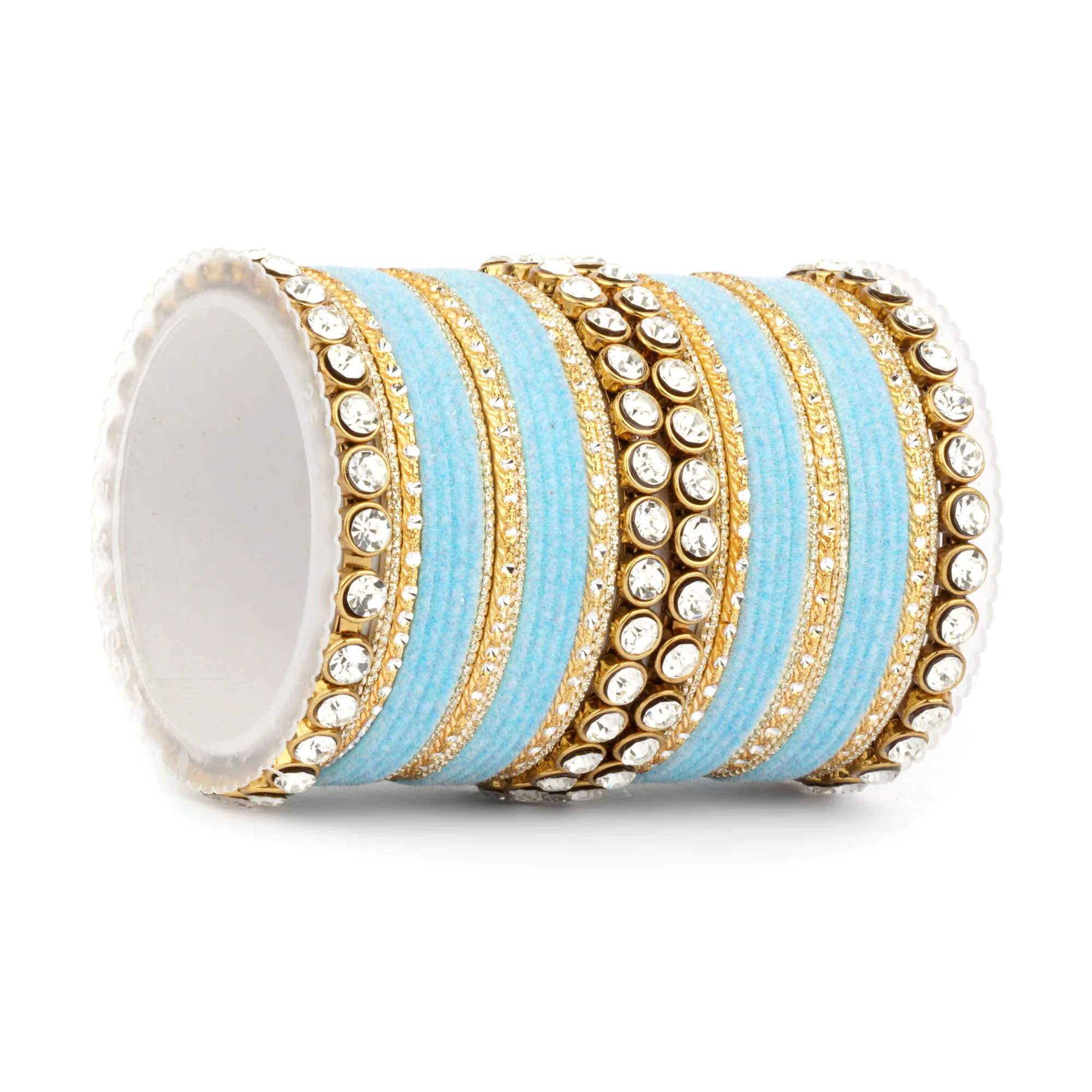 Traditional Velvet Bangle Set by Leshya with Stone Kadas for Women  (Plus Size) - Image 35