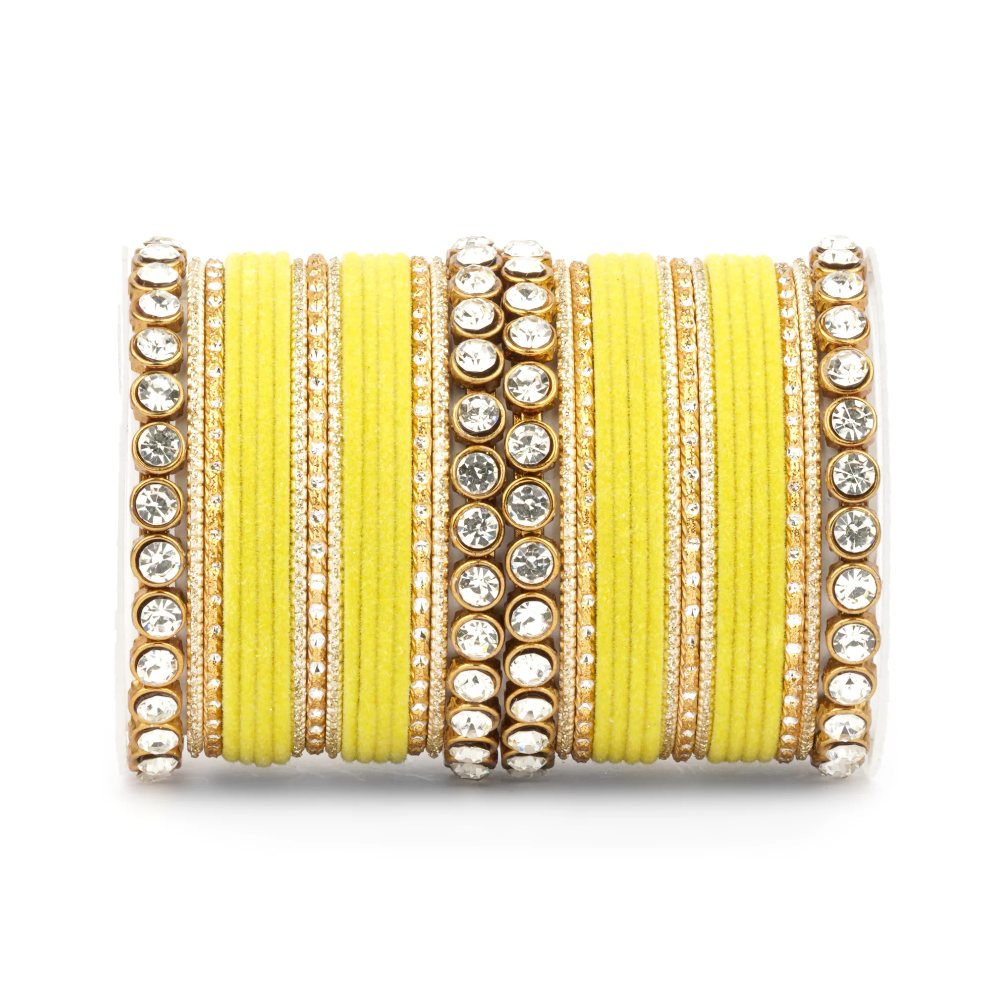 Traditional Velvet Bangle Set by Leshya with Stone Kadas for Women  (Plus Size) - Image 38