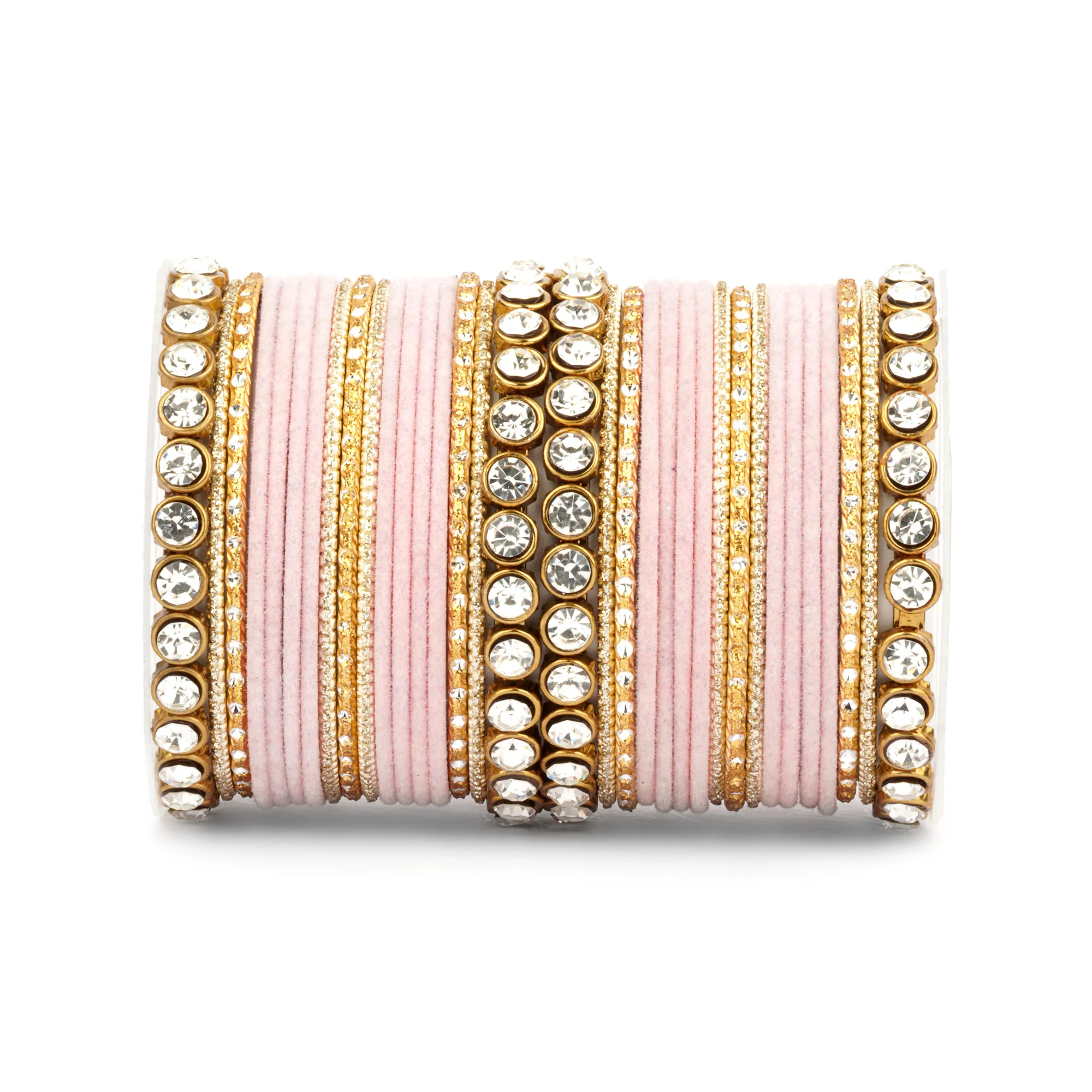 Traditional Velvet Bangle Set by Leshya with Stone Kadas for Women  (Plus Size) - Image 6