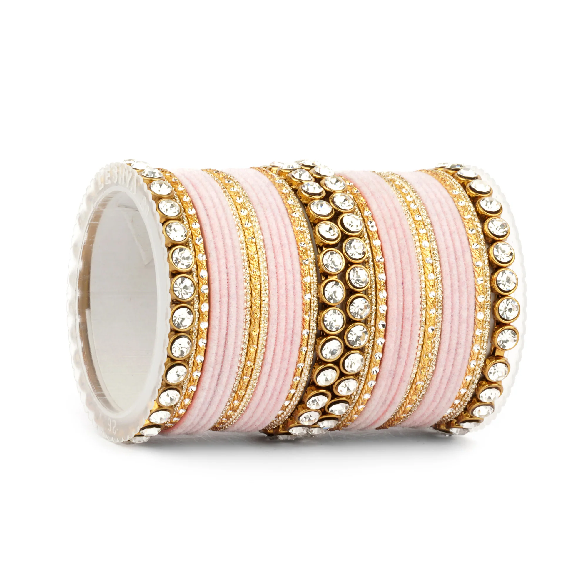 Traditional Velvet Bangle Set by Leshya with Stone Kadas for Women  (Plus Size) - Image 7