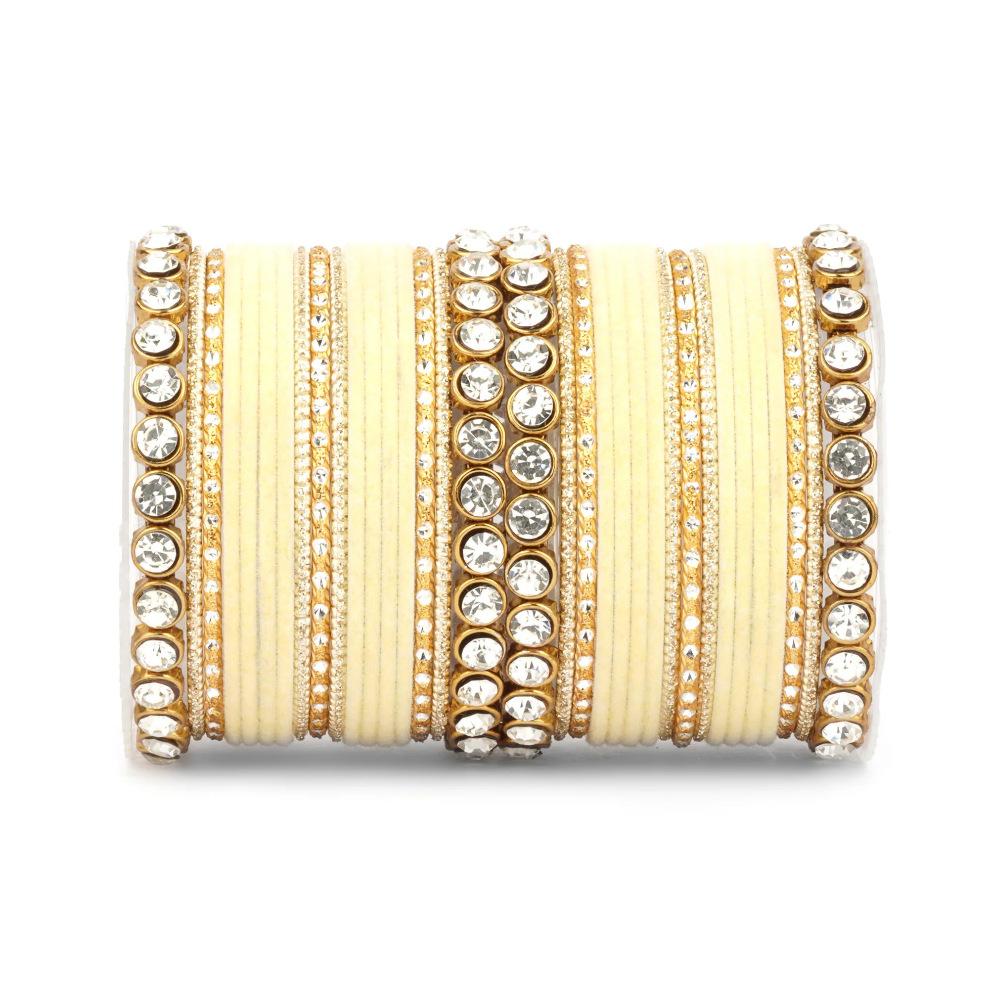 Traditional Velvet Bangle Set by Leshya with Stone Kadas for Women  (Plus Size) - Image 8